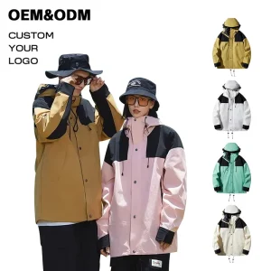 Men’s Tactical Hooded Ski Coat Quick Dry Multi Pocket Waterproof Windproof Hiking Camping Outerwear Custom Logo