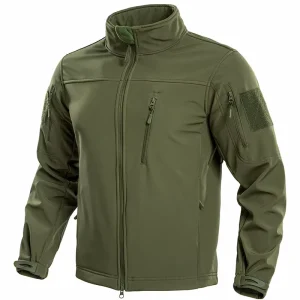 Men’s Tactical Jacket Windproof Waterproof Outdoor Coat Fleece Lined Stand Collar Mountain Climbing Windbreaker Hiking Parka
