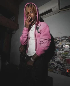 Men’s Terry Breathable Pink Tie Dye Zip Up Hoodie and Sweatpants Set Rhinestone Accents Bold Graphic Print