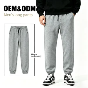 Men’s Thick Grey Workwear Pants Made of 100% Polyester Thick Version Mid Waist Pants Original Factory Hair Extensions