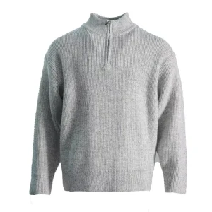 Men’s Thick Knit Sweater Retro Loose Casual Long Sleeve Crew Neck Warm Soft Knitted Pullover for Autumn Winter Daily Wear