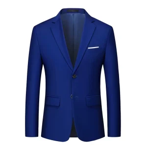 Men’s Three-Dimensional Non-Iron Crisp Thick Blazers Good Texture Two-Button Small Business Casual Jacket for Foreign Trade