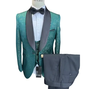 Men’s Three Piece Formal Suit Blazer Trousers Vest Anti Wrinkle Ready Stock Custom Order Dropshipping