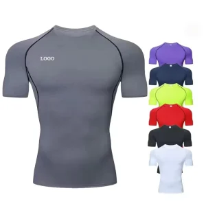Men’s Tight Quick-drying Clothes Breathable Short-sleeved Fitness Sportswear Outdoor Running T-shirt Bulk Athletic Undershirts