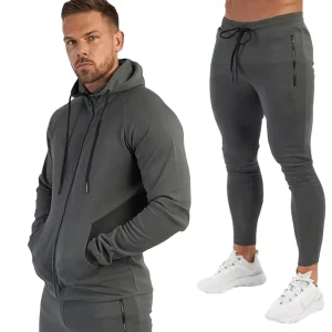 Men’s Training Set Men Cotton Sports Men Gym Tracksuit OEM Active Wear Set Hoodie and Jogger