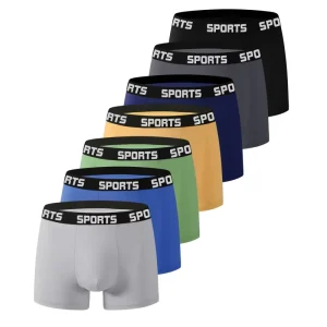 Men’s Trendy High-Elasticity Sports Underwear Straight-Cut Fitness Briefs Boxers Breathable Four-Cornered Pants Leggings Boxer