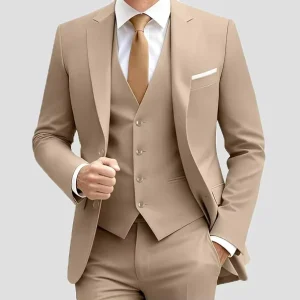 Mens Tuxedo Formal Suit Single Breasted Custom Business Wedding Set Worsted Fabric