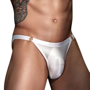 Men’s U convex Sexy Underwear Thin High Stretch Glossy Silk Satin Transparent Soft Brief Bikini Thong Panties Sexy Lingerie