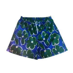 Men’s UPF 50+ Sun Protection Waterproof Beach Swim Trunks Quick Drying 100% Polyester Floral Pattern Discharge Printed Elastic