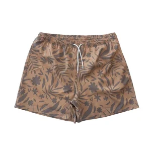 Men’s UPF 50+ Waterproof Discharge Printed Casual Beach Shorts 4 Way Stretch Microfiber Swim Trunks Drawstring Closure