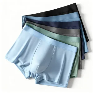 Men’s Ultra-Thin Ice Silk Boxers Quick-Drying Cool Short Pants for Summer Breathable Knitted Briefs with Custom Logo for Adults