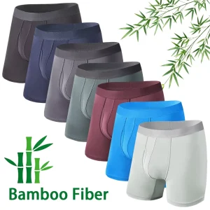 Men’s Underwear Comfortable Breathable Bamboo Fiber Long Leg Panties Men’s Boxer Briefs OEM Underwear Manufacturer
