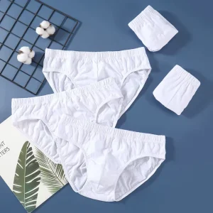 Men’s Underwear High Quality Men’s White Briefs 100% Cotton Men Underwear Low Rise Brief