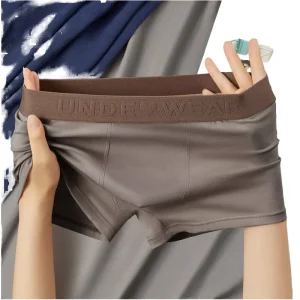 Men’s Underwear Spandex Cotton Summer High end Boxer Briefs Mid Rise Large Size Breathable Four corner Pants Knitted