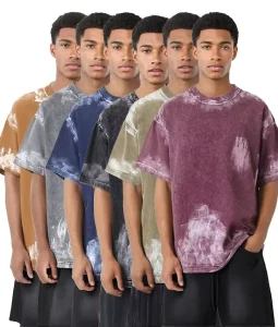 Men’s Unisex 250g Retro Button Stand Neck Top Custom Vintage Hand Painted Graffiti Printing Short Sleeve T-Shirt 100% Cotton