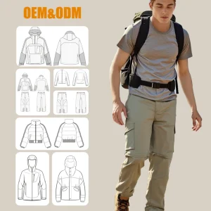Men’s Urban Travel Pants Custom OEM Water Repellent Casual Trousers Multi Pocket Design