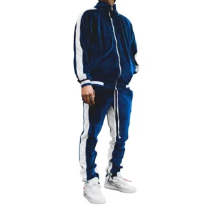 Men’s Velvet Velour Plus Size Winter Tracksuits 100% Cotton Comfortable Soft Lightweight Full Length Solid Hooded Drawstring