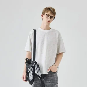 Men’s Vertical Stripe Knit T Shirt Loose Fit Casual Crew Neck Breathable Short Sleeve Top