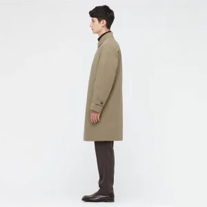 Men’s Waterproof Canvas Trench Coat Long Casual Plus Size Over-the-knee British Style Coat