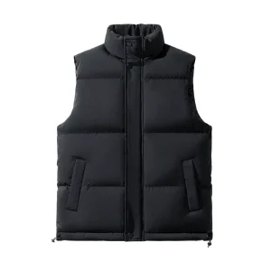 Men’s Waterproof Casual Autumn Winter Thickened Vest Couple Style Outdoor Sleeveless Jacket Outer Wear
