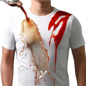 Men’s Waterproof Quick drying Creative Nano Anti fouling Breathable Sports Undershirt Short Sleeve T shirt 180g