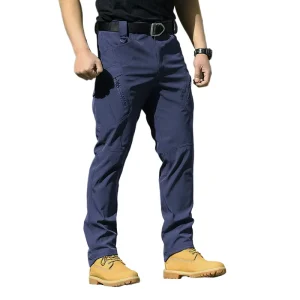 Men’s Waterproof Tactical Pants Hiking Hunting Cargo Multi Pockets Worker Pant for Spring Autumn Long Trousers