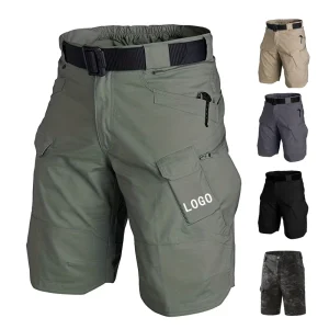 Men’s Waterproof Tactical Shorts Outdoor Cargo Shorts Lightweight Quick Dry Breathable Hiking Fishing Cargo Shorts