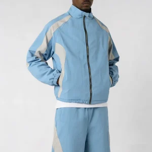 Men’s Waterproof Windbreaker Oversized Zip up Nylon Sweatsuit Plus Size Jogger Streetwear Sweatpants 2 Piece Set