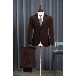 Men’s Wedding Suit Blazer Sets Large Size Slim Solid Color Tailored Fit Pleated Front Business Office 2 Piece Suits