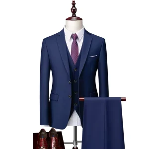 Men’s Wedding Suit Jacket Pants Vest Formal Party Classic Slim Fit