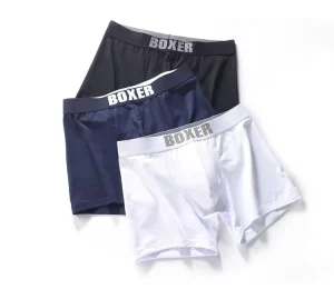 Men’s White Adult Boxers Breathable Mid Rise Underwear with Unique Letter Pattern Minimum Quantity Men’s Shorts