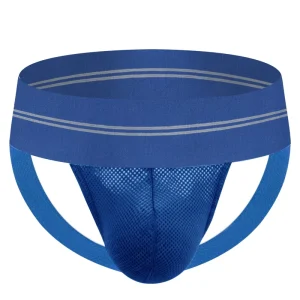 Men’s Wide Band Jockstrap with 6cm Waistband 95% Cotton 5% Spandex Belt 180G Mesh Woven Nylon Pouch Max Comfort Mens Underwear
