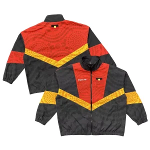 Men’s Windproof Jackets Streetwear Vintage Polyester Zip up Oversized Windbreaker Jacket