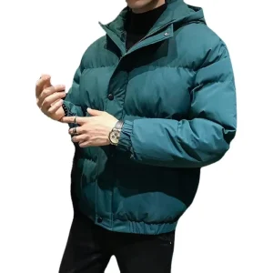 Men’s Windproof Lightweight Puffer Jacket with Oversized Hood Custom Logo Formal Style for Winter