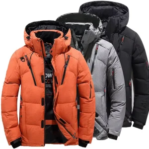Men’s Winter Coat Jacket Hoodie Puffer with Streetwear Printing Thick Webbing Bubble Coat