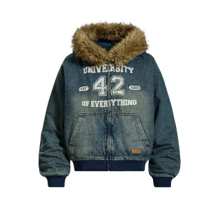 Men’s Winter Denim Spandex Cotton Breathable High Street Motorcycle Coat Solid Jean Jacket