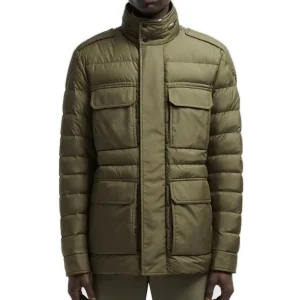Men’s Winter Jacket with Stand Collar Cotton Padded Big Pockets Waterproof Breathable Thin Lining Down Jacket
