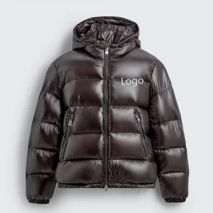 Men’s Winter Outdoor Waterproof Hooded Zipper Thick Down Coat Casual Jacket