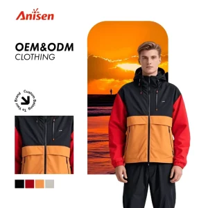 Men’s Winter Softshell Jacket Windproof Waterproof Long Sleeve Block Color Canvas Outdoor Warm Coat