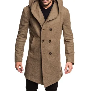 Men’s Winter Trench Coat New Autumn Collection Overcoats with Woolen Blends Streetwear Jacket for Men