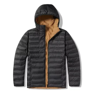 Men’s Women’s Casual Woven Jacket Stand Collar Rabbit Hood Winter Coat Zipper Water-Repellent Warm for Outdoor Winter Wear