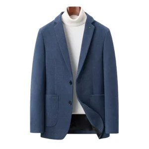 Men’s Wool Blazer, Woolen Jacket, Autumn Winter, Large Pocket Men’s Winter Coat