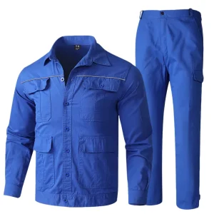 Men’s Work Uniform Set Long Sleeved Anti Heat Safety Clothing for Electric Welders with Logo Printing Capability