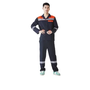 Men’s Working Clothes Breathable Safety Workwear Uniforms Industrial Factory Worker Coveralls with Reflective Tape
