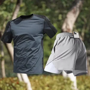 Men’s Workout Sports Suit Gym Fitness Clothes Running Jogging Sport Wear Exercise Set