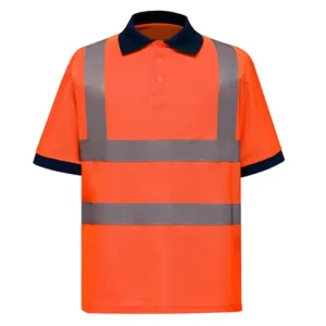 Men’s Workwear Embroidered Woven Cotton Anti Wrinkle Formal Short Sleeve for Shirts Orange