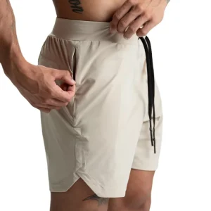 Men’s Woven Quick Drying Single-Layer Shorts Solid Color Casual Five-Point Pants Fitness Sports Shorts
