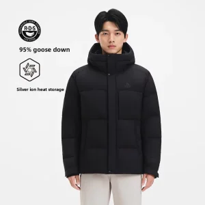Men’s and Women’s Thick Waterproof Windproof Warm Polyester Stand Collar Hood Outdoor 800 Puff Jacket