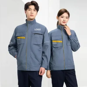Men’s and women’s work clothes custom anti wrinkle jacket anti static reflective safety uniform factory workshop clothing