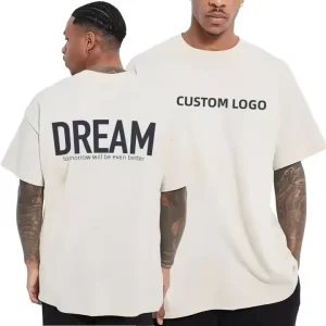 Men’s t Shirt High Quality Streetwear Blank T Shirt 250 Gsm Heavy Weight Print Logo T Shirt for OEM